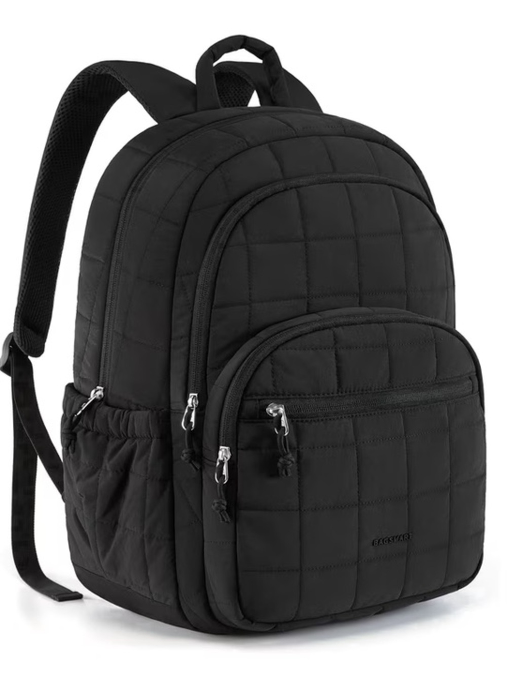 BAGSMART Quilted Backpack, Lightweight Bookbag, Black, NWT